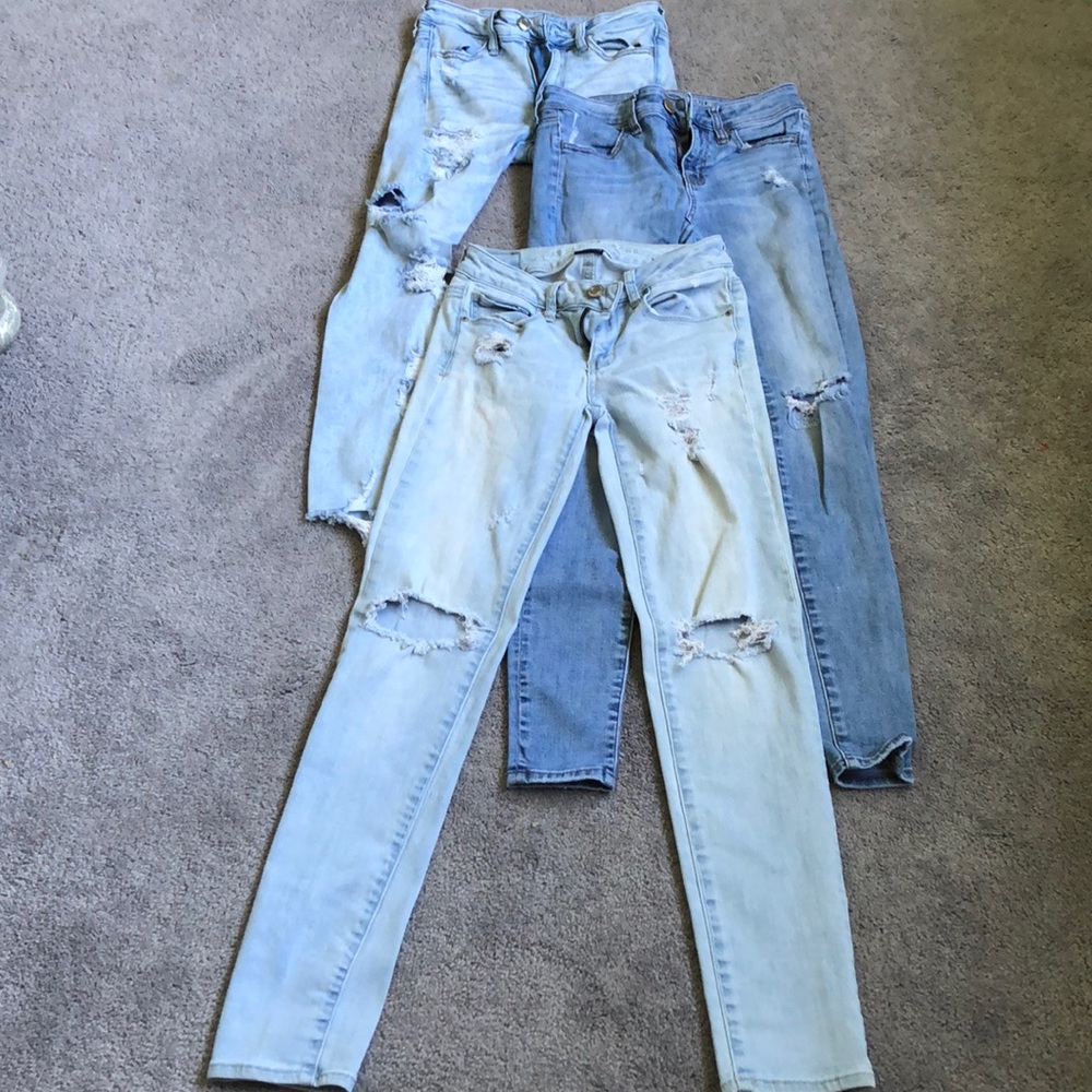 Three American Eagle Jeans Size 2 Regular for Sale